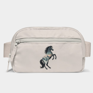 Wild Horse Double Exposure Winter Mountain Forest Bag