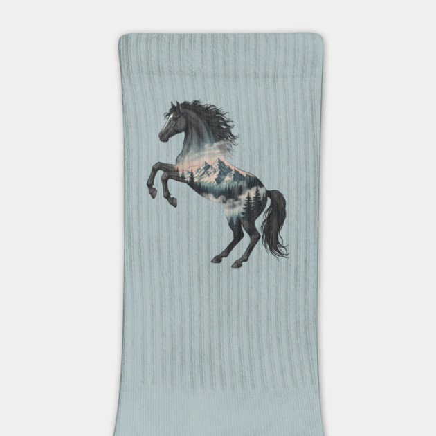 Majestic Wild Horse Double Exposure Mountain Nature by BirdsnStuff