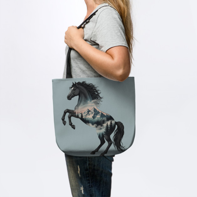 Majestic Wild Horse Double Exposure Mountain Nature by BirdsnStuff