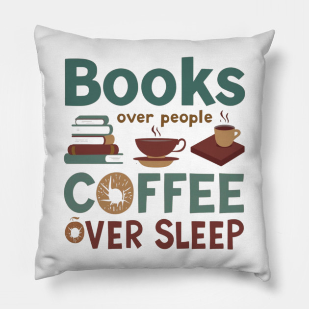 Books People Coffee Sleep Pillow by SR8891