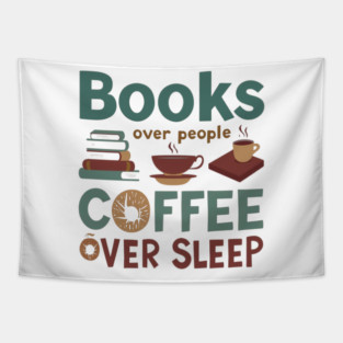Books People Coffee Sleep Tapestry