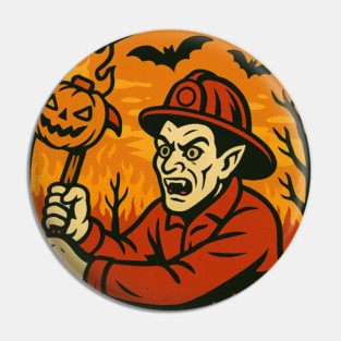 Vampire Firefighter – Haunted Halloween Blaze Pin