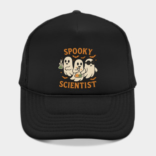 Spooky Scientist Ghost Halloween Chemistry Graphic Hat