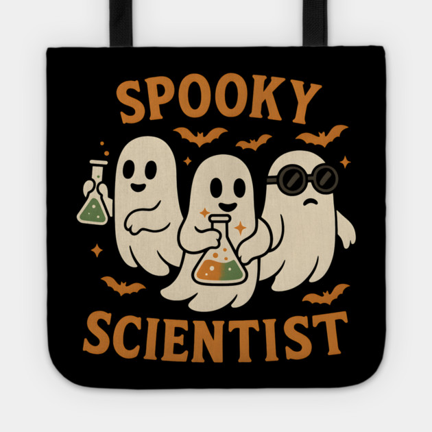 Spooky Scientist Ghost Halloween Chemistry Graphic Tote by MakerMind8.2