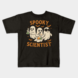 Spooky Scientist Ghost Halloween Chemistry Graphic Kids T-Shirt