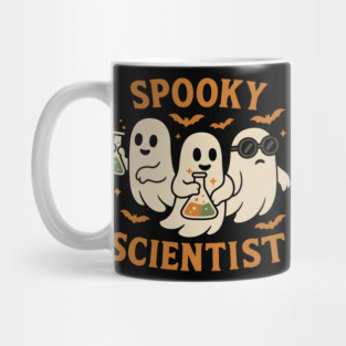 Spooky Scientist Ghost Halloween Chemistry Graphic Mug