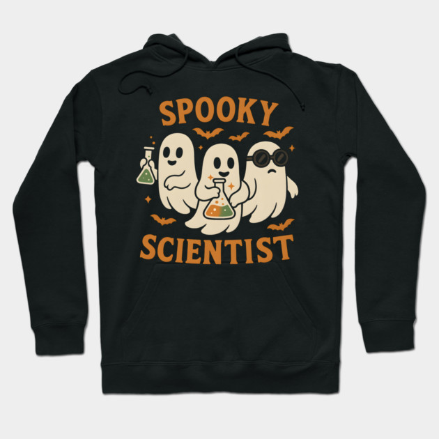 Spooky Scientist Ghost Halloween Chemistry Graphic Hoodie by MakerMind8.2