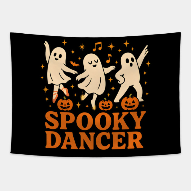 Spooky Dancer Ghost Halloween Costume Graphic Tapestry by MakerMind8.2
