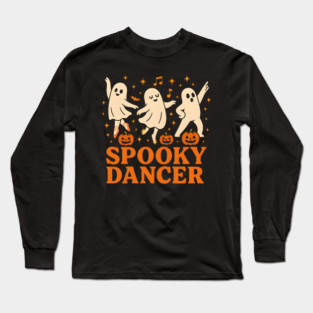 Spooky Dancer Ghost Halloween Costume Graphic Long Sleeve T-Shirt