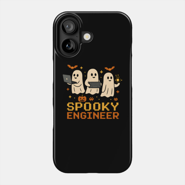 Spooky Engineer Ghost Halloween Tech Graphic Phone Case by MakerMind8.2