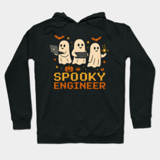 Spooky Engineer Ghost Halloween Tech Graphic Hoodie