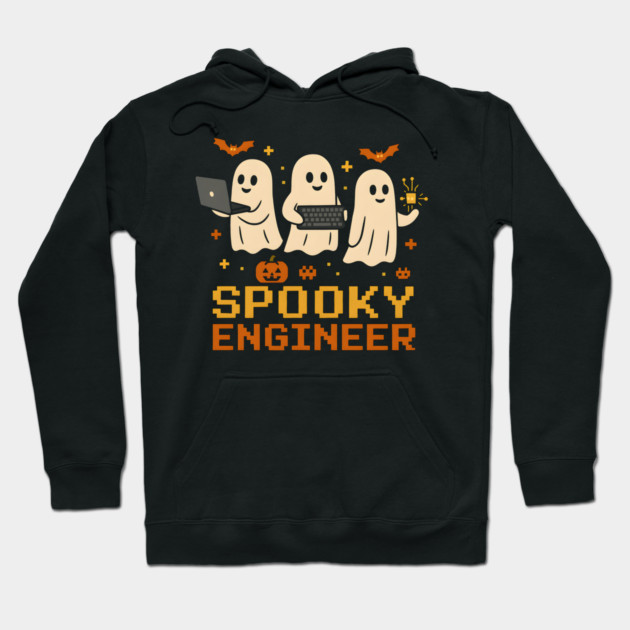 Spooky Engineer Ghost Halloween Tech Graphic Hoodie by MakerMind8.2