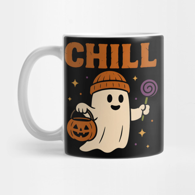 Chill Ghost Halloween Candy Pumpkin Bucket Graphic by MakerMind8.2