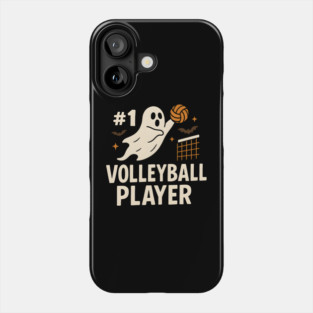 #1 Volleyball Player Ghost Halloween Graphic Phone Case