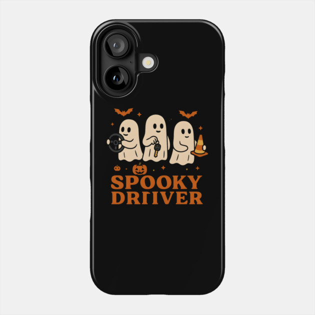 Spooky Driver Ghost Halloween Car Graphic Phone Case by MakerMind8.2