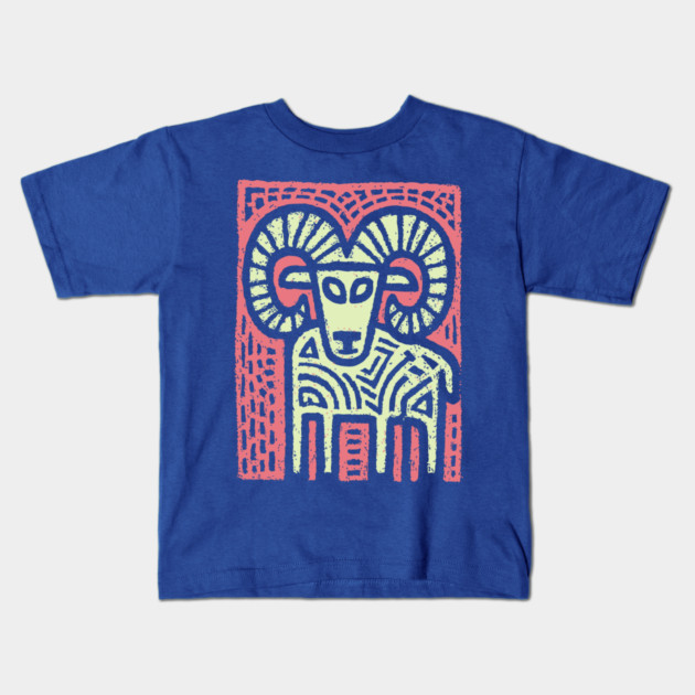 Aries Ram Zodiac | Babylonian Astrology Symbol Kids T-Shirt by TuncGK