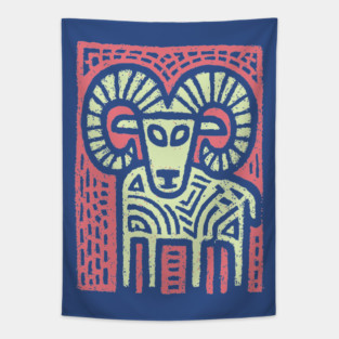 Aries Ram Zodiac | Babylonian Astrology Symbol Tapestry