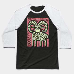 Aries Ram Zodiac | Babylonian Astrology Symbol Baseball T-Shirt