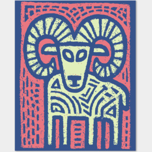 Aries Ram Zodiac | Babylonian Astrology Symbol Posters and Art