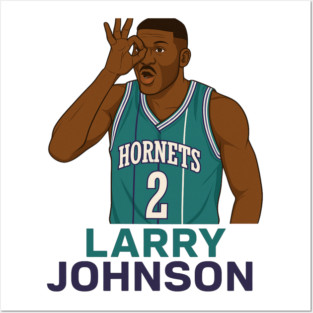Larry Johnson Hornets Classic Posters and Art