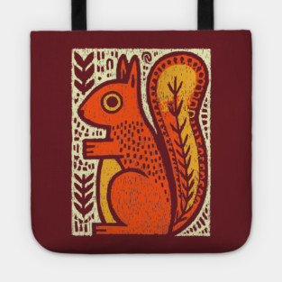 Autumn Squirrel | The Nut Gatherer Folk Art Tote