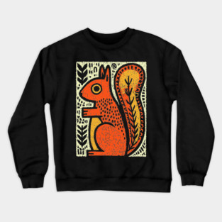 Autumn Squirrel | The Nut Gatherer Folk Art Crewneck Sweatshirt