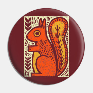 Autumn Squirrel | The Nut Gatherer Folk Art Pin