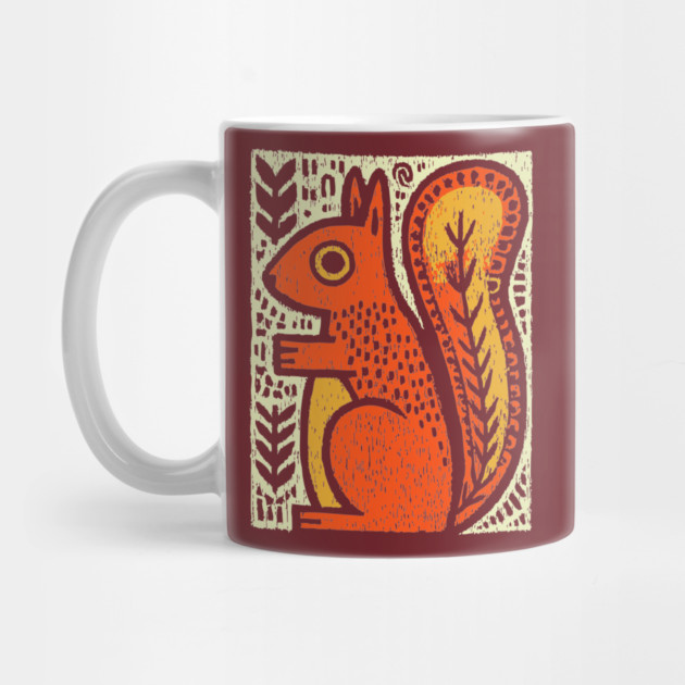 Autumn Squirrel | The Nut Gatherer Folk Art by TuncGK