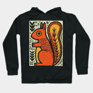Autumn Squirrel | The Nut Gatherer Folk Art Hoodie