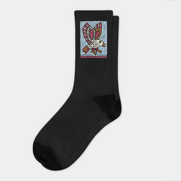 Whimsical Eaglet | Brave Fledgling Graphic Socks by TuncGK