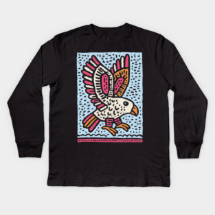 Whimsical Eaglet | Brave Fledgling Graphic Kids Long Sleeve T-Shirt