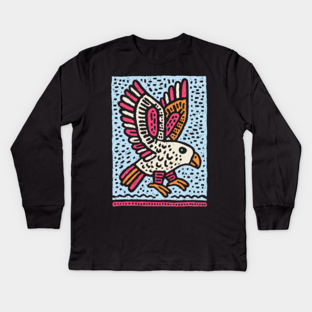 Whimsical Eaglet | Brave Fledgling Graphic Kids Long Sleeve T-Shirt by TuncGK
