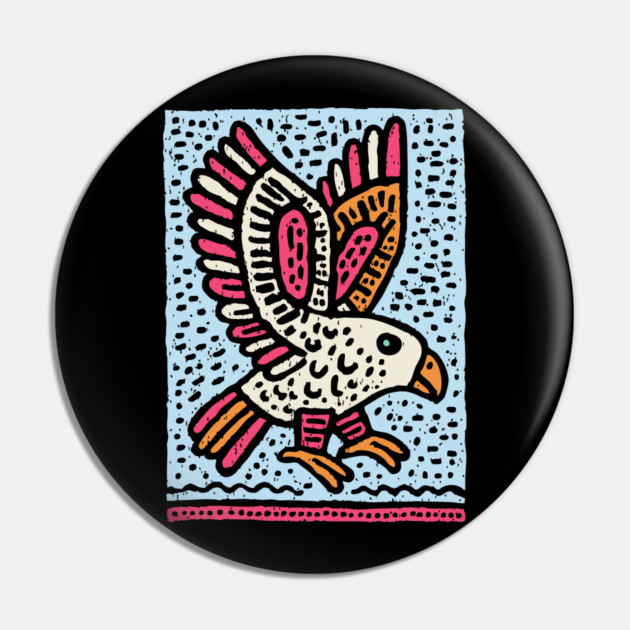Whimsical Eaglet | Brave Fledgling Graphic Pin by TuncGK