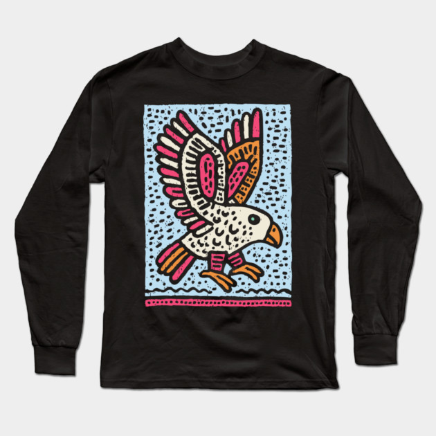 Whimsical Eaglet | Brave Fledgling Graphic Long Sleeve T-Shirt by TuncGK