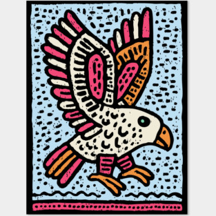 Whimsical Eaglet | Brave Fledgling Graphic Posters and Art