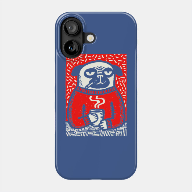 Cozy Pug | The Coffee Connoisseur Phone Case by TuncGK
