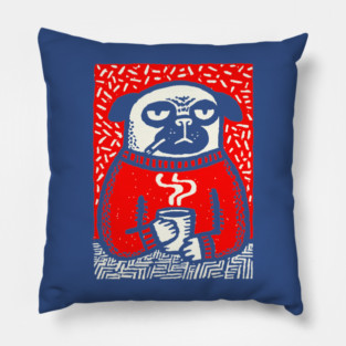 Cozy Pug | The Coffee Connoisseur Pillow