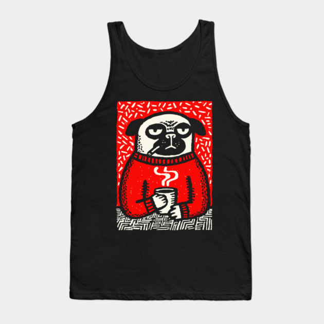Cozy Pug | The Coffee Connoisseur Tank Top by TuncGK