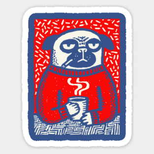 Cozy Pug | The Coffee Connoisseur Magnet