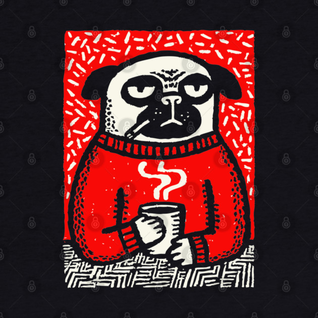 Cozy Pug | The Coffee Connoisseur by TuncGK