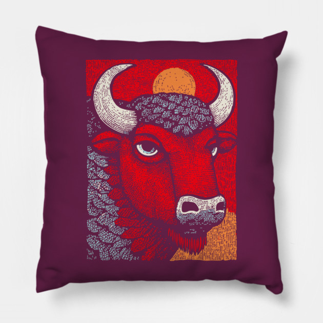 Sacred White Buffalo | The Great Spirit Animal Pillow by TuncGK
