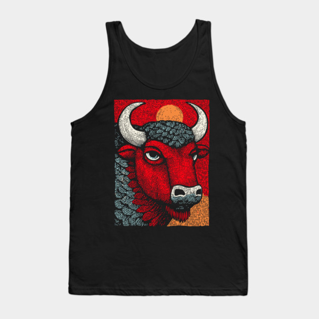 Sacred White Buffalo | The Great Spirit Animal Tank Top by TuncGK