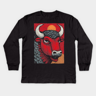 Sacred White Buffalo | The Great Spirit Animal Kids Long Sleeve T-Shirt