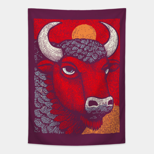 Sacred White Buffalo | The Great Spirit Animal Tapestry by TuncGK