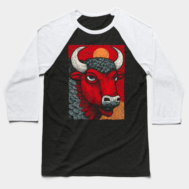 Sacred White Buffalo | The Great Spirit Animal Baseball T-Shirt by TuncGK