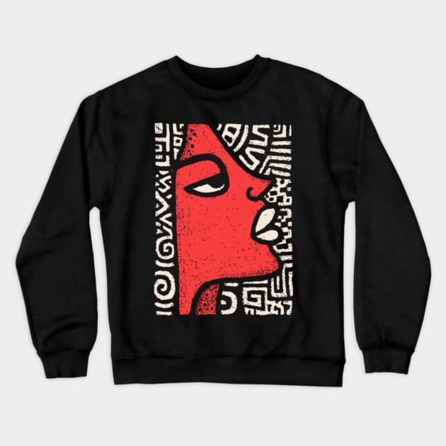 Queen of the Nile | Abstract Egyptian Pharaoh Crewneck Sweatshirt by TuncGK