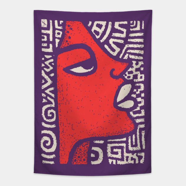 Queen of the Nile | Abstract Egyptian Pharaoh Tapestry by TuncGK