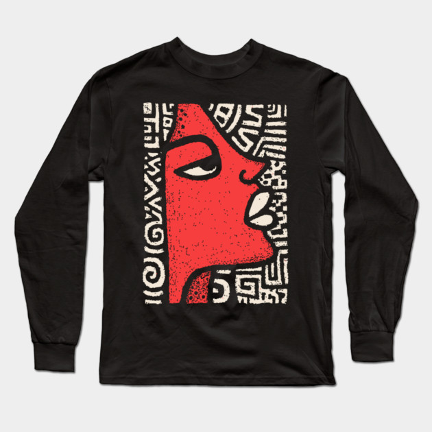 Queen of the Nile | Abstract Egyptian Pharaoh Long Sleeve T-Shirt by TuncGK