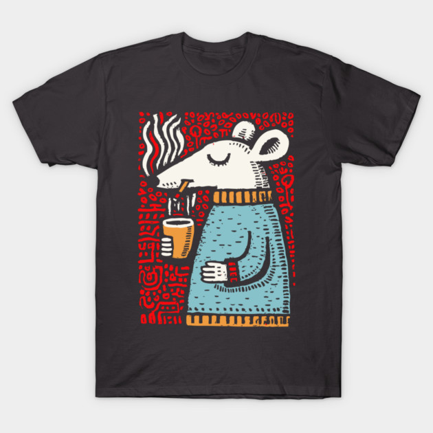 Cozy Rat Barista | The Coffee Enthusiast T-Shirt by TuncGK