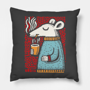 Cozy Rat Barista | The Coffee Enthusiast Pillow